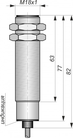 Датчик бесконтактный индуктивный И09-NO-NPN(Л63, Lкорп=75мм)