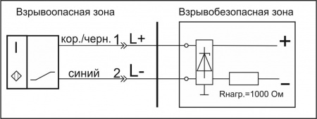 Датчик бесконтактный индуктивный взрывобезопасный стандарта "NAMUR" SNI 07-4-L-PG